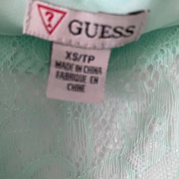 Guess Sheer Mint Button-down Shirt - Picture 7 of 8